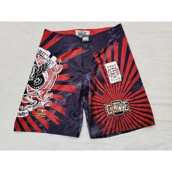 MMA Elite Other - Men's shorts Size Large L By MMA Elite Black/Red Training Fighter